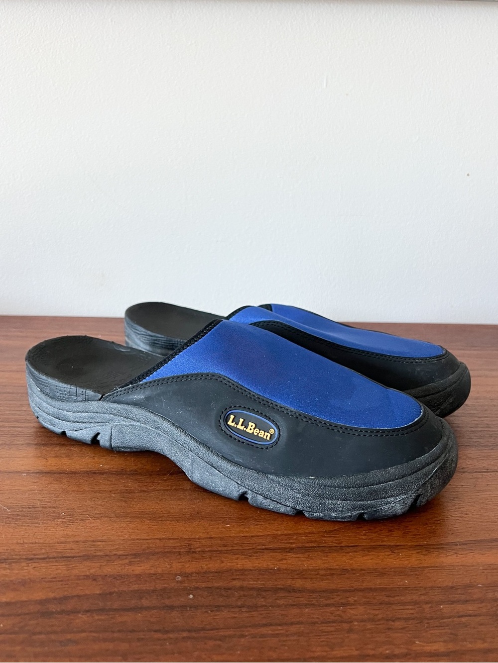 L.L. Bean Men's 11 Blue Black Slip On Garden Clogs Mules Rubber Outdoor‎ Shoes
